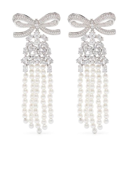 Orecchini Crystal Bow Pearl SELF PORTRAIT | PF25601ESILVER